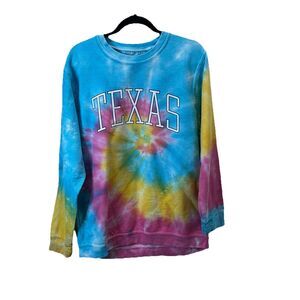 Royce Brand TEXAS Tie Dye Multicolor Thermal Waffle Knit Long Sleeve Top Size M